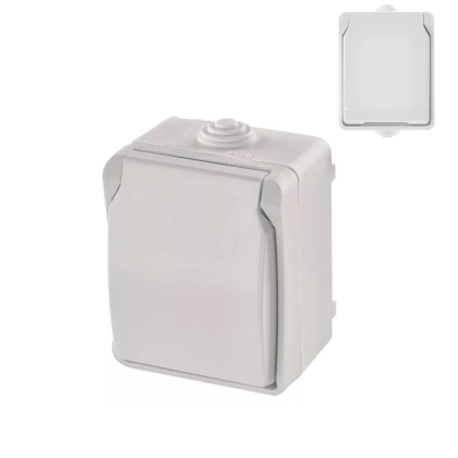 EMOS Zásuvka nástěnná IP54 bílá A1397.2