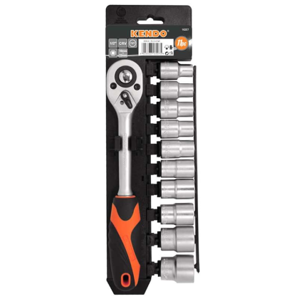 KENDO Sada hlavic 1/2" s ráčnou 72T 11ks 16207