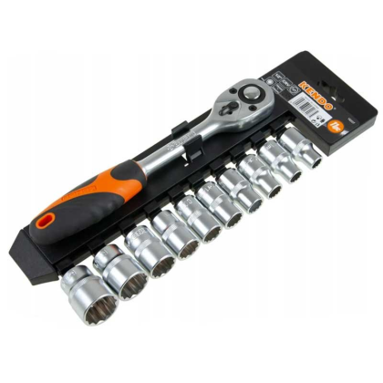 KENDO Sada hlavic 1/2" s ráčnou 72T 11ks 16207