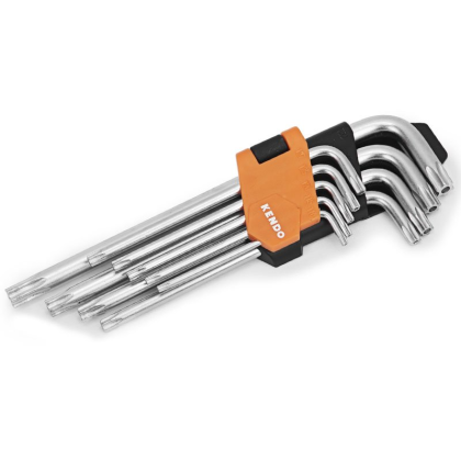 KENDO Sada torxových klíčů L 9ks T10-T50 dlouhá CRV 20742