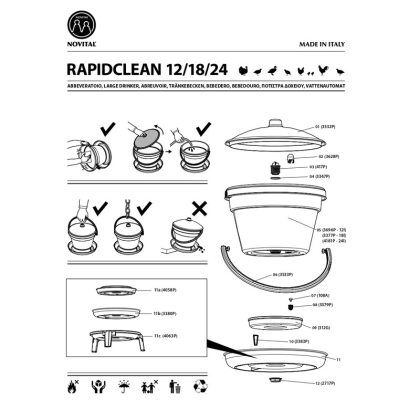 NOVITAL Napáječka pro drůbež RAPID CLEAN CHICKENS 12 l, 2170733