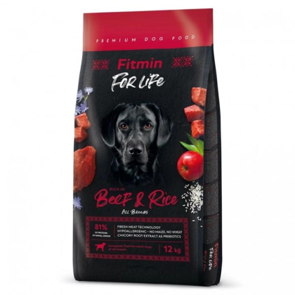 FITMIN For Life Beef & Rice granule pro psy 12 kg