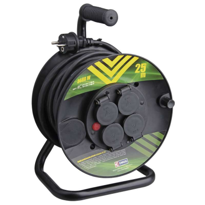 EMOS Naviják PKB 230V 25m 4 zasuvky gumovy 1,5mm P084251