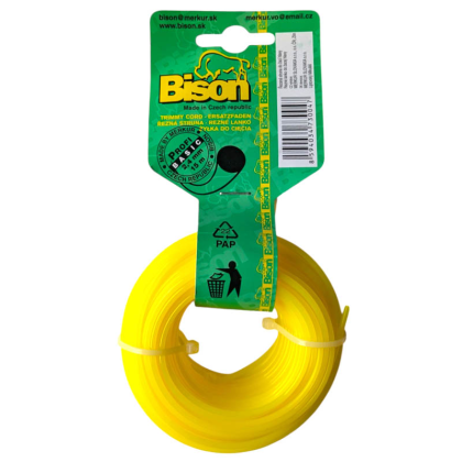 BISON Struna sekací (kulatá) BASIC PROFI 2,4mm x 15m, žlutá - 047
