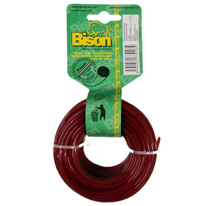 BISON Struna sekací (kulatá) PROFI 2,7mm x 15m, červená - 184