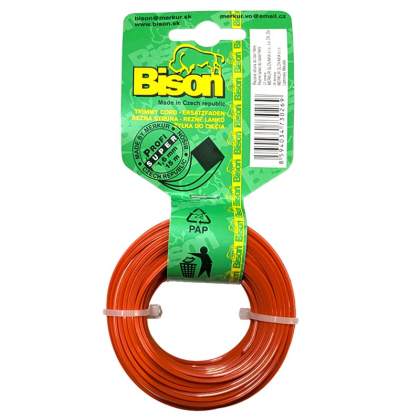 BISON Struna sekací (čtvercová) SUPER PROFI 1,6mm x 15m, oranžová - 269