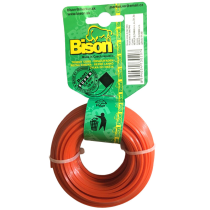 BISON Struna sekací (čtvercová) SUPER PROFI 2,4mm x 15m, oranžová - 207