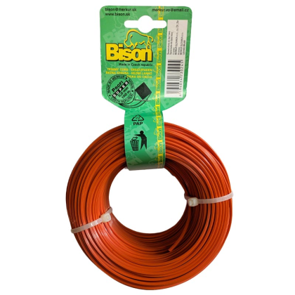 BISON Struna sekací (čtvercová) SUPER PROFI 2mm x 100m, oranžová - 245