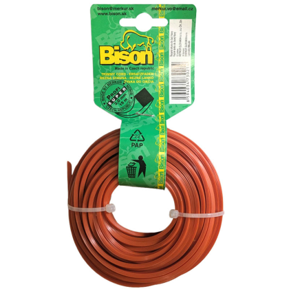 BISON Struna sekací (čtvercová) SUPER PROFI 3mm x 15m, oranžová - 214