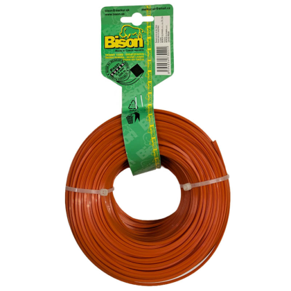 BISON Struna sekací (čtvercová) SUPER PROFI 2,4mm x 100m, oranžová - 221