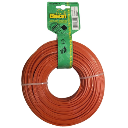 BISON Struna sekací (čtvercová) SUPER PROFI 2,7mm x 100m, oranžová - 290