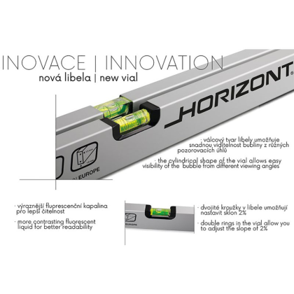 HORIZONT Vodováha 800 mm VVN, 2 lib. - 15008