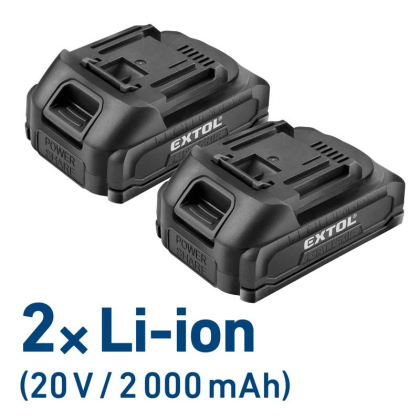 EXTOL Craft Aku vrtací šroubovák, BRUSHLESS, 20V Li-ion, 2x2Ah, 402450